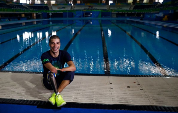 18/09/2016 - Brasil , Rio de Janeiro, Parque Aquático - Jogos Paralímpicos Rio 2016 - Daniel Dias, medalhista paralímpico na piscina do parque olímpico.. © Washington Alves/MPIX/CPB