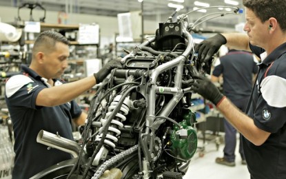 Produção de motos recua 29,7% em 2016 e volta ao nível de 2002