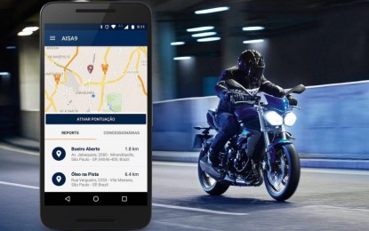 Aplicativo AISA9 avisa sobre riscos para motociclistas em SP